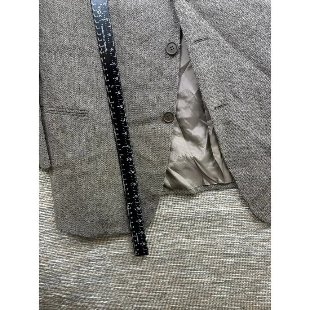 Giorgio Armani Blazer Mens 43R Brown Herringbone Wool Cotton Sport Coat Italy